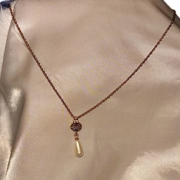 Givenchy Necklace with Pearl Drop on Rope Chain